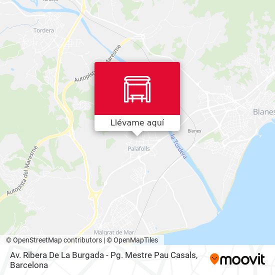 Mapa Av. Ribera De La Burgada - Pg. Mestre Pau Casals