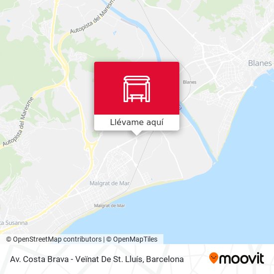 Mapa Av. Costa Brava - Veïnat De St. Lluís