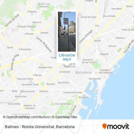 Mapa Balmes - Ronda Universitat