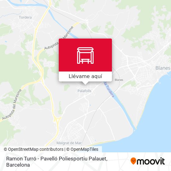 Mapa Ramon Turró - Pavelló Poliesportiu Palauet
