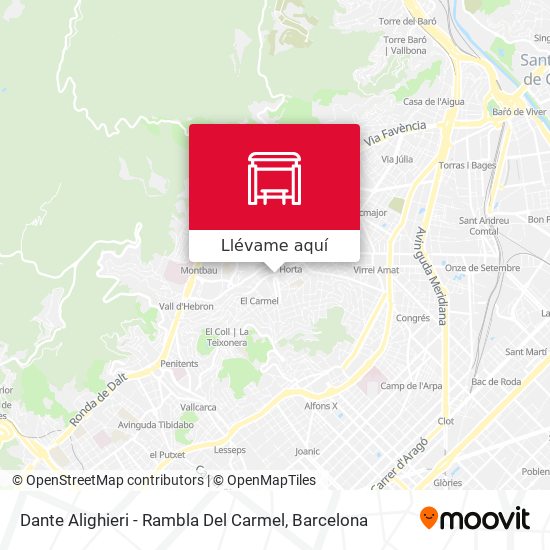 Mapa Dante Alighieri - Rambla Del Carmel