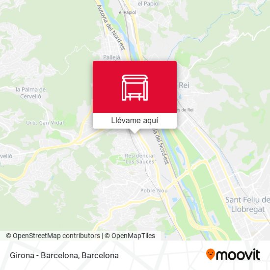 Mapa Girona - Barcelona