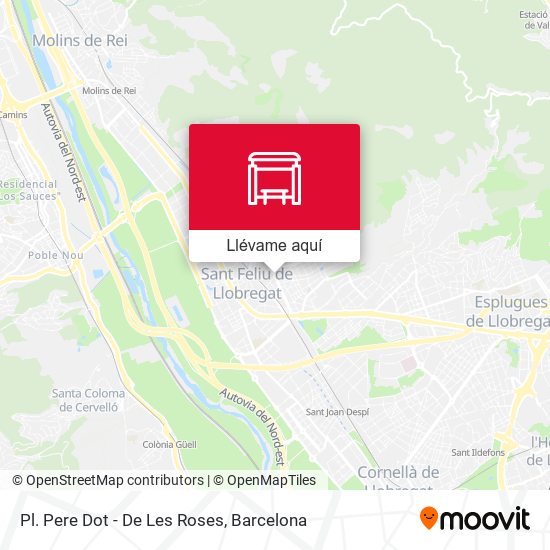 Mapa Pl. Pere Dot - De Les Roses