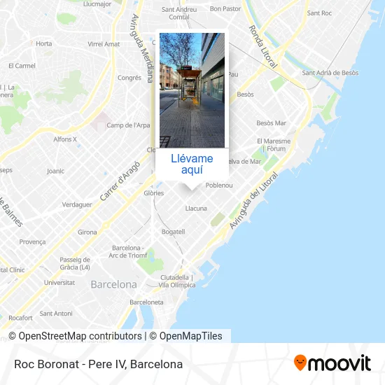 Mapa Roc Boronat - Pere IV