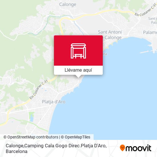 Mapa Calonge,Camping Cala Gogo Direc.Platja D'Aro