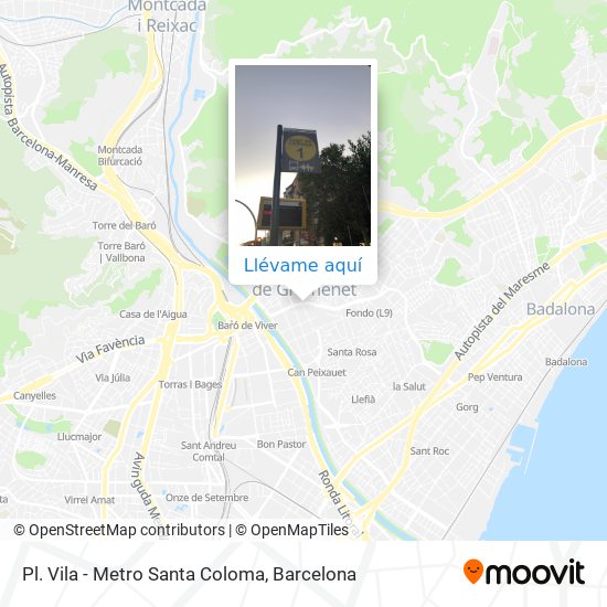 Mapa Pl. Vila - Metro Santa Coloma