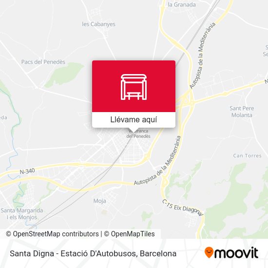 Mapa Santa Digna - Estació D'Autobusos
