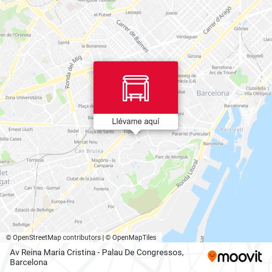 Mapa Av Reina Maria Cristina - Palau De Congressos