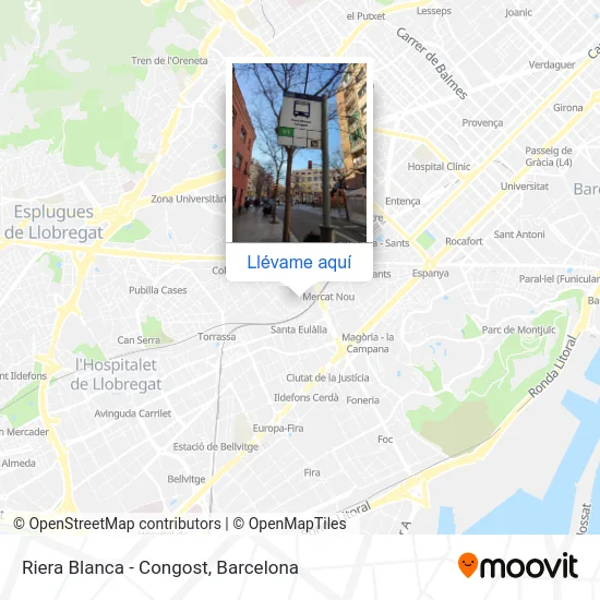 Mapa Riera Blanca - Congost