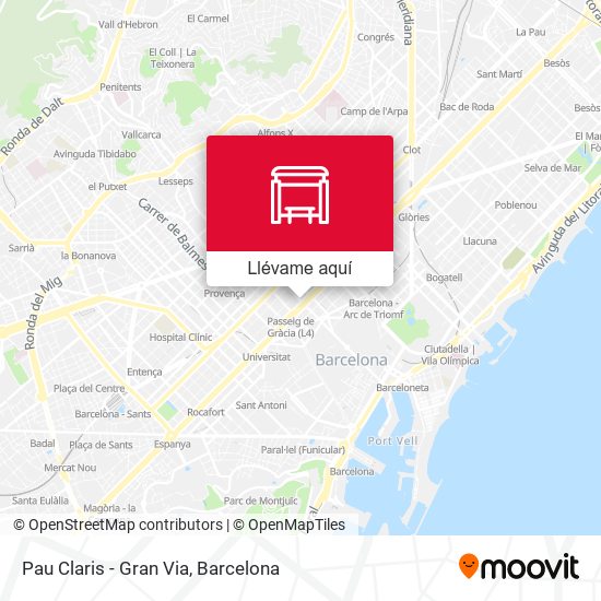 Mapa Pau Claris - Gran Via
