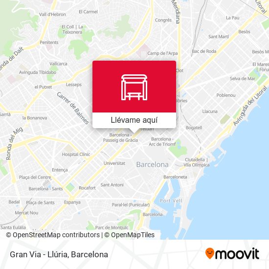 Mapa Gran Via - Llúria