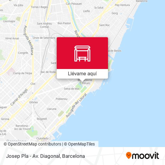 Mapa Josep Pla - Av. Diagonal
