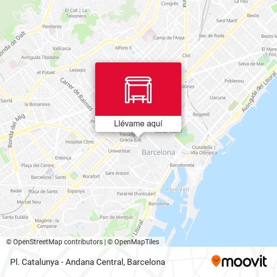 Mapa Pl. Catalunya - Andana Central