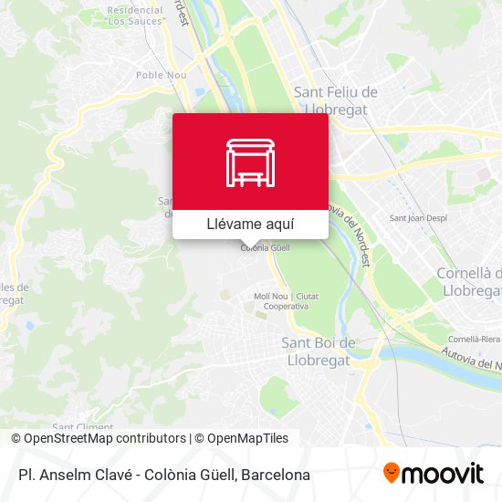 Mapa Pl. Anselm Clavé - Colònia Güell