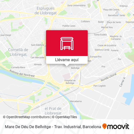 Mapa Mare De Déu De Bellvitge - Trav. Industrial