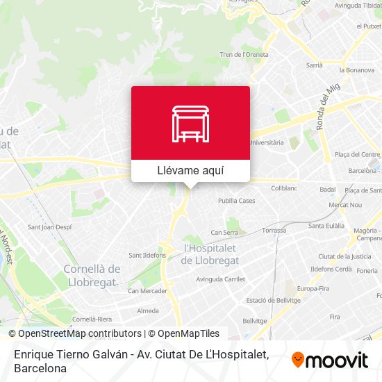 Mapa Enrique Tierno Galván - Av. Ciutat De L'Hospitalet