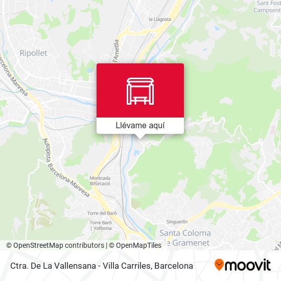 Mapa Ctra. De La Vallensana - Villa Carriles