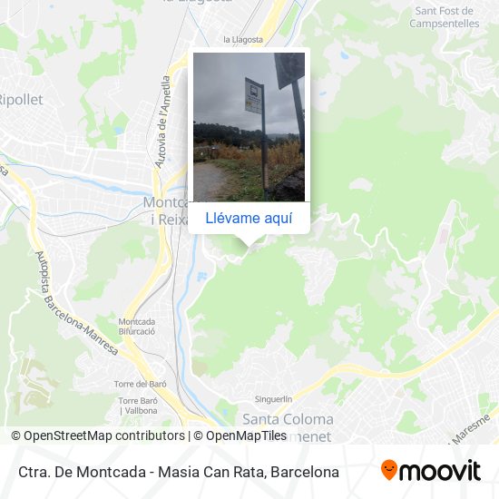 Mapa Ctra. De Montcada - Masia Can Rata