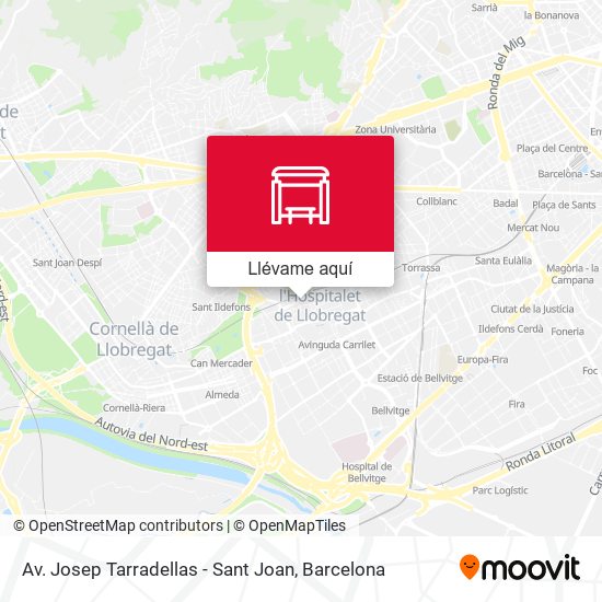 Mapa Av. Josep Tarradellas - Sant Joan