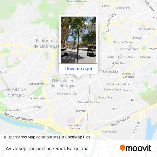 Mapa Av. Josep Tarradellas - Radi