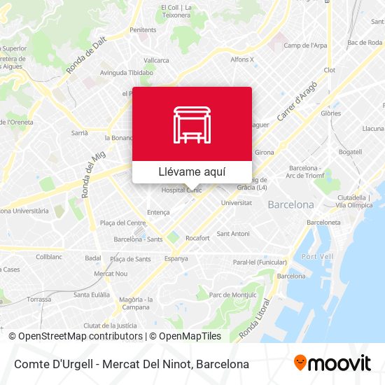 Mapa Comte D'Urgell - Mercat Del Ninot