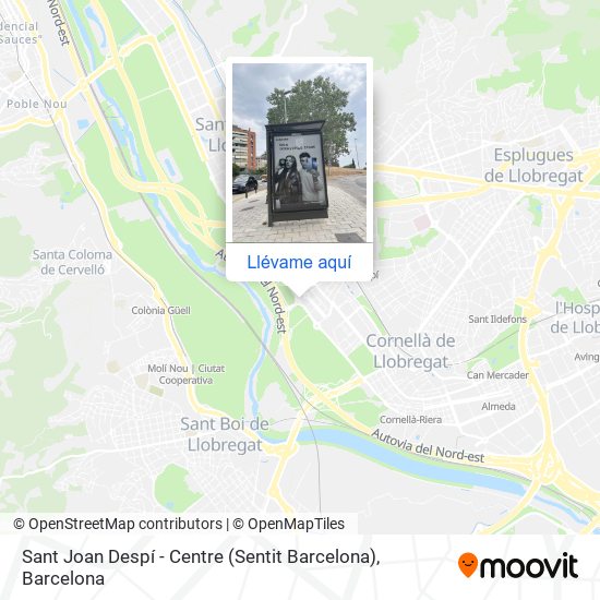Mapa Sant Joan Despí - Centre (Sentit Barcelona)
