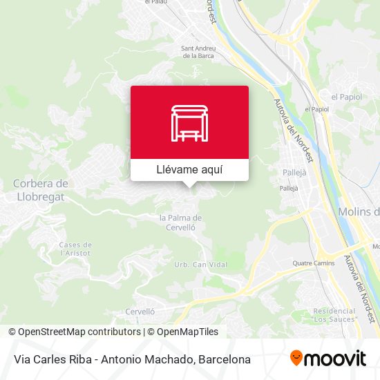 Mapa Via Carles Riba - Antonio Machado