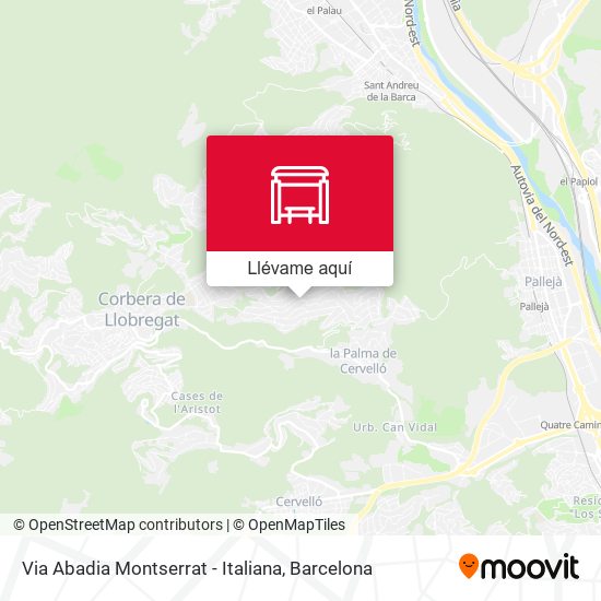 Mapa Via Abadia Montserrat - Italiana