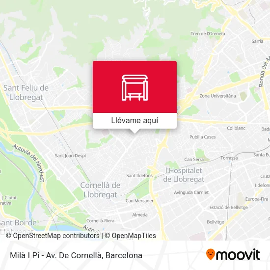 Mapa Milà I Pi - Av. De Cornellà