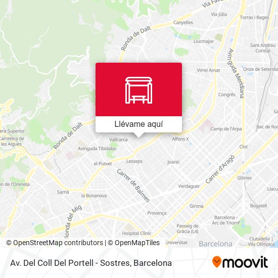 Mapa Av. Del Coll Del Portell - Sostres