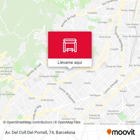 Mapa Av. Del Coll Del Portell, 74