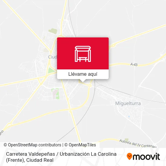 Mapa Carretera Valdepeñas / Urbanización La Carolina (Frente)