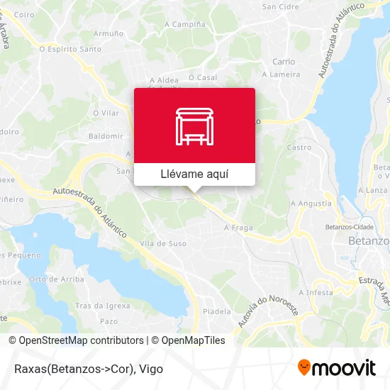 Mapa Raxas(Betanzos->Cor)