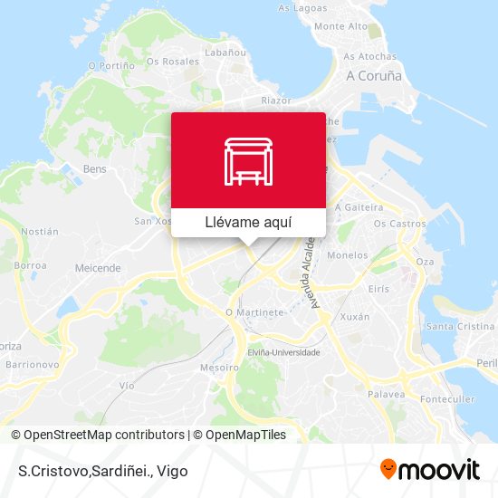 Mapa S.Cristovo,Sardiñei.