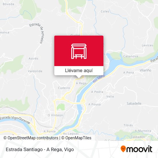 Mapa Estrada Santiago - A Rega