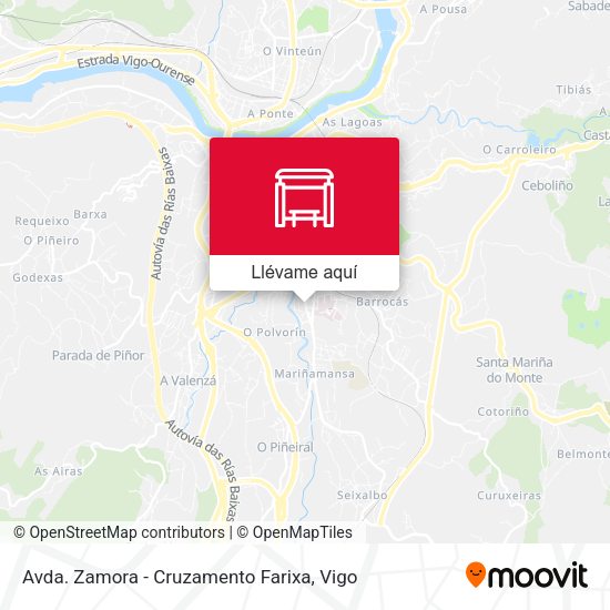Mapa Avda. Zamora - Cruzamento Farixa