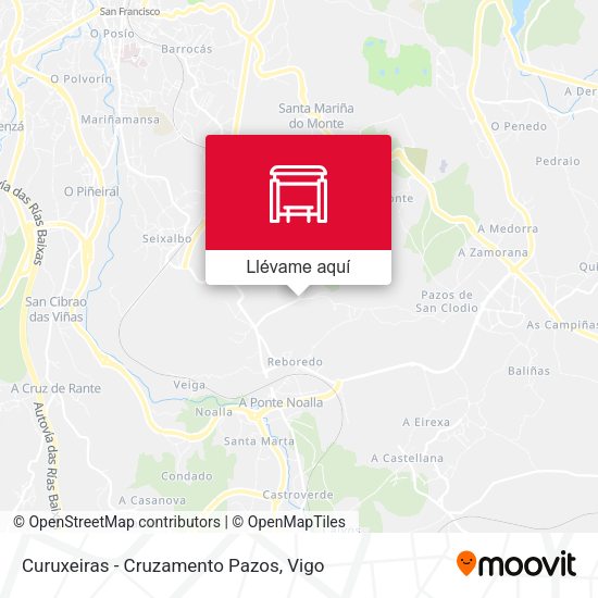 Mapa Curuxeiras - Cruzamento Pazos