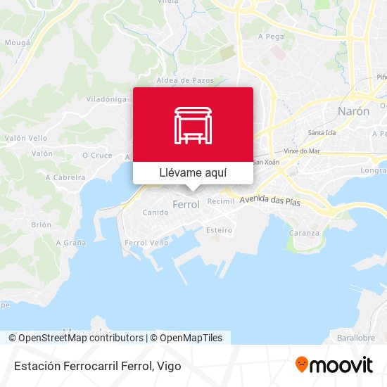 Mapa Estación Ferrocarril Ferrol