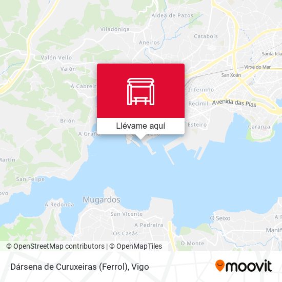 Mapa Dársena de Curuxeiras (Ferrol)