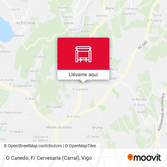 Mapa O Canedo, F/ Cervexaría (Carral)