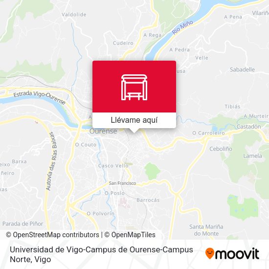 Mapa Universidad de Vigo-Campus de Ourense-Campus Norte