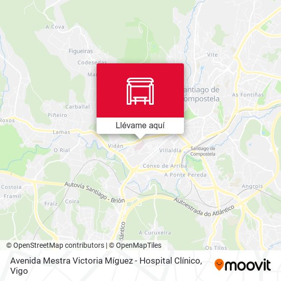 Mapa Avenida Mestra Victoria Míguez - Hospital Clínico