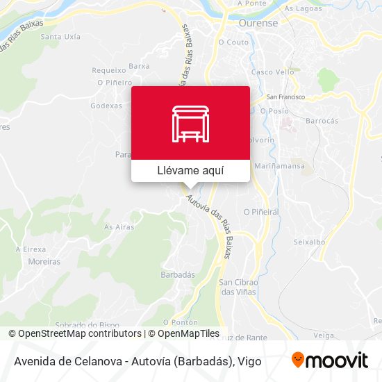 Mapa Avenida de Celanova - Autovía (Barbadás)