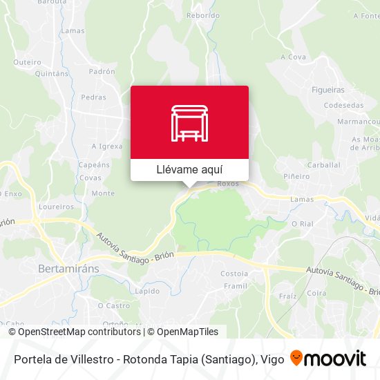 Mapa Portela de Villestro - Rotonda Tapia (Santiago)