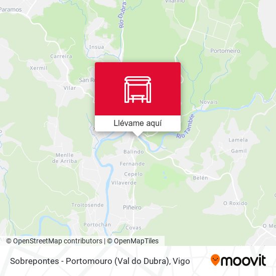 Mapa Sobrepontes - Portomouro (Val do Dubra)