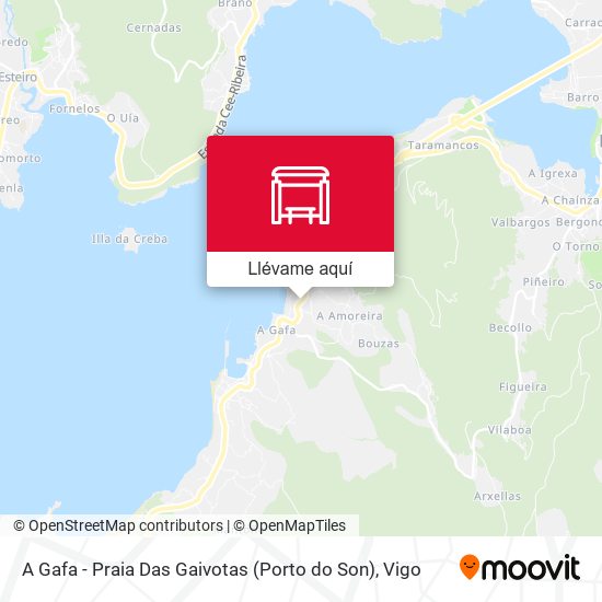 Mapa A Gafa - Praia Das Gaivotas (Porto do Son)