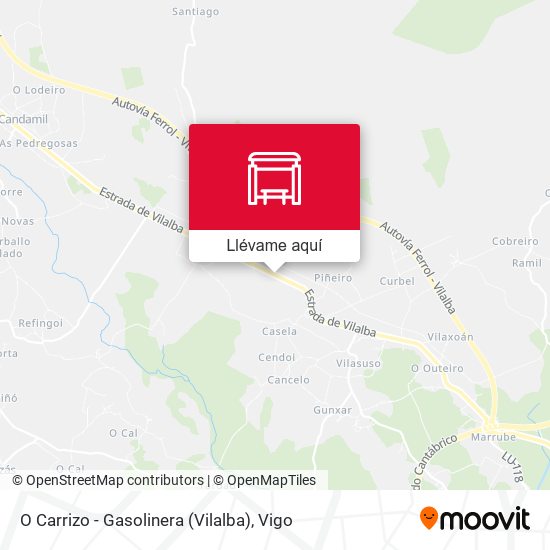 Mapa O Carrizo - Gasolinera (Vilalba)