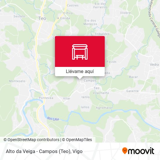 Mapa Alto da Veiga - Campos (Teo)