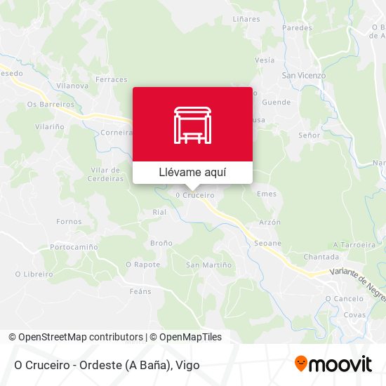 Mapa O Cruceiro - Ordeste (A Baña)