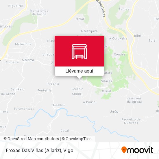 Mapa Froxás Das Viñas (Allariz)